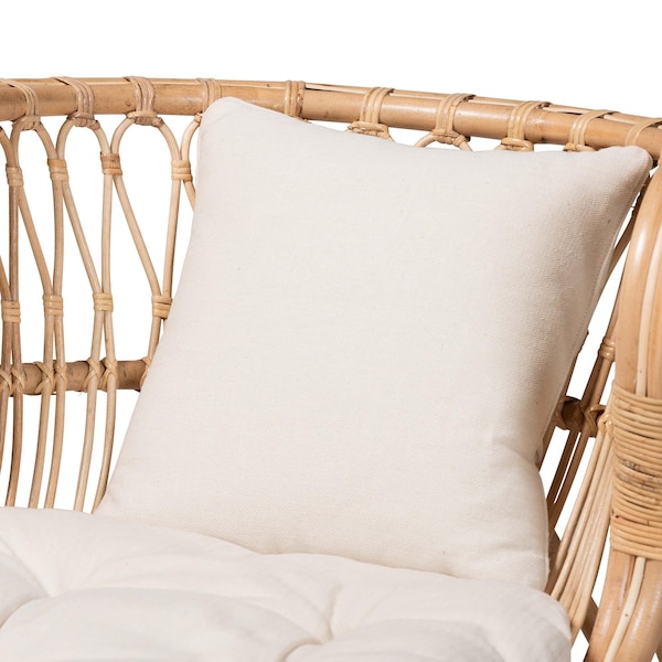 Bali & Pari Delara Modern Bohemian Natural Brown Rattan Chaise - 236-12703-ZORO