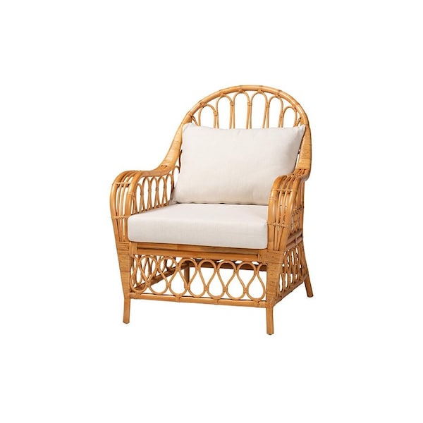 Bali & Pari Reina Bohemian Light Honey Rattan Arm Chair - 246-13726-ZORO