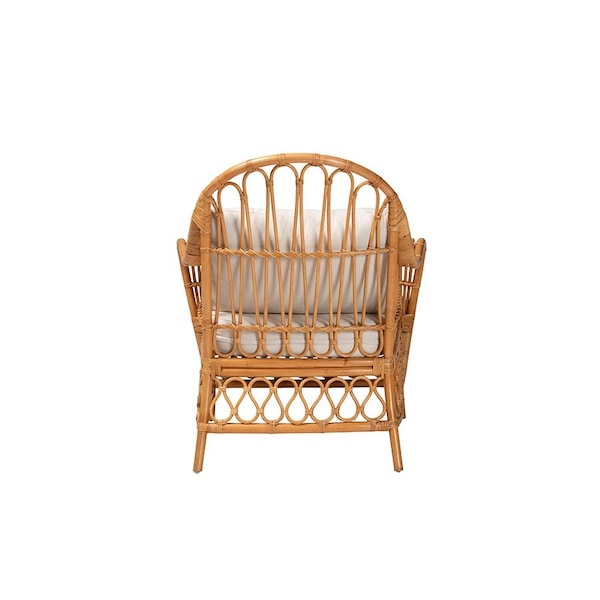 Bali & Pari Reina Bohemian Light Honey Rattan Arm Chair - 246-13726-ZORO