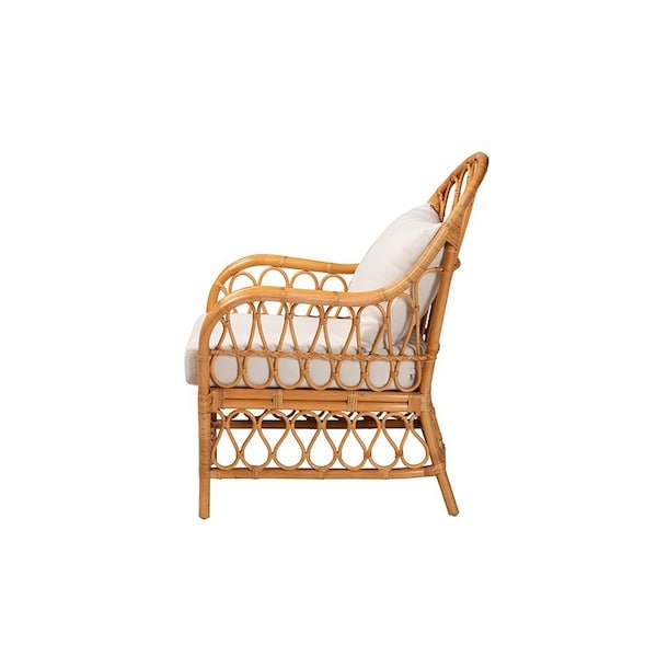 Bali & Pari Reina Bohemian Light Honey Rattan Arm Chair - 246-13726-ZORO