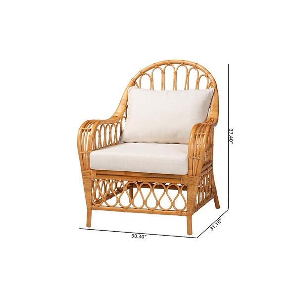 Bali & Pari Reina Bohemian Light Honey Rattan Arm Chair - 246-13726-ZORO