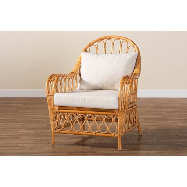 Bali & Pari Reina Bohemian Light Honey Rattan Arm Chair - 246-13726-ZORO