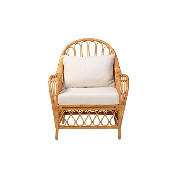 Bali & Pari Reina Bohemian Light Honey Rattan Arm Chair - 246-13726-ZORO