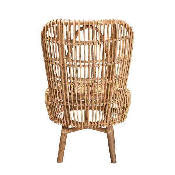 Bali & Pari Nagoya Modern Bohemian Natural Rattan Tall Lounge Chair - 235-13343-ZORO
