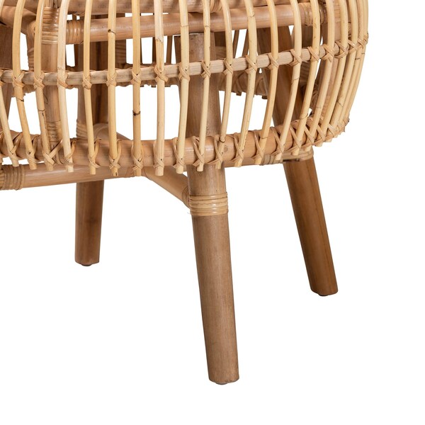 Bali & Pari Nagoya Modern Bohemian Natural Rattan Tall Lounge Chair - 235-13343-ZORO