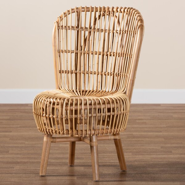 Bali & Pari Nagoya Modern Bohemian Natural Rattan Tall Lounge Chair - 235-13343-ZORO