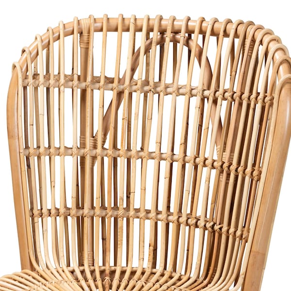 Bali & Pari Nagoya Modern Bohemian Natural Rattan Tall Lounge Chair - 235-13343-ZORO
