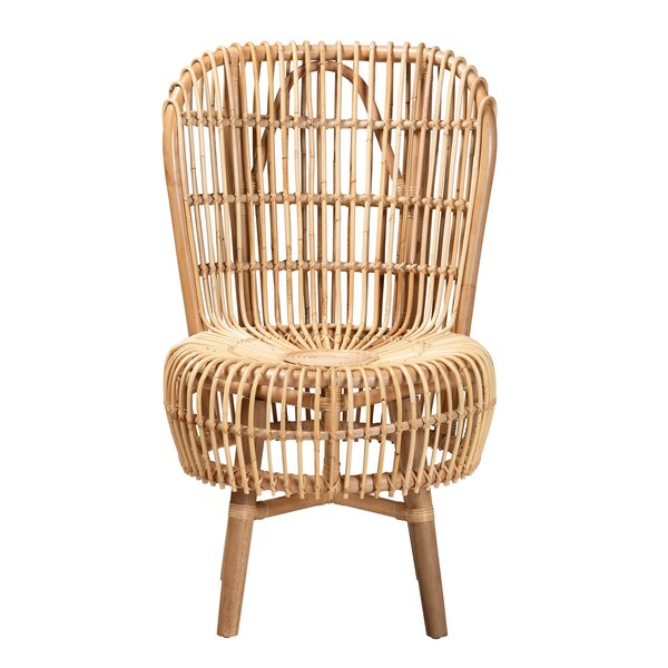 Bali & Pari Nagoya Modern Bohemian Natural Rattan Tall Lounge Chair - 235-13343-ZORO