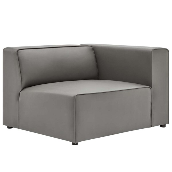 Modway Furniture Mingle Vegan Leather Right-Arm Chair, Gray - EEI-4622-GRY