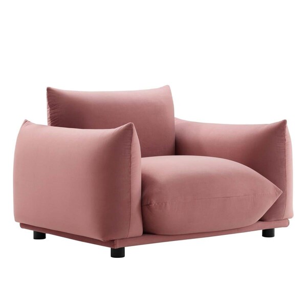 Modway Furniture 28.5 x 38 x 47 in. Copious Performance Velvet Armchair, Dusty Rose - EEI-5472-DUS