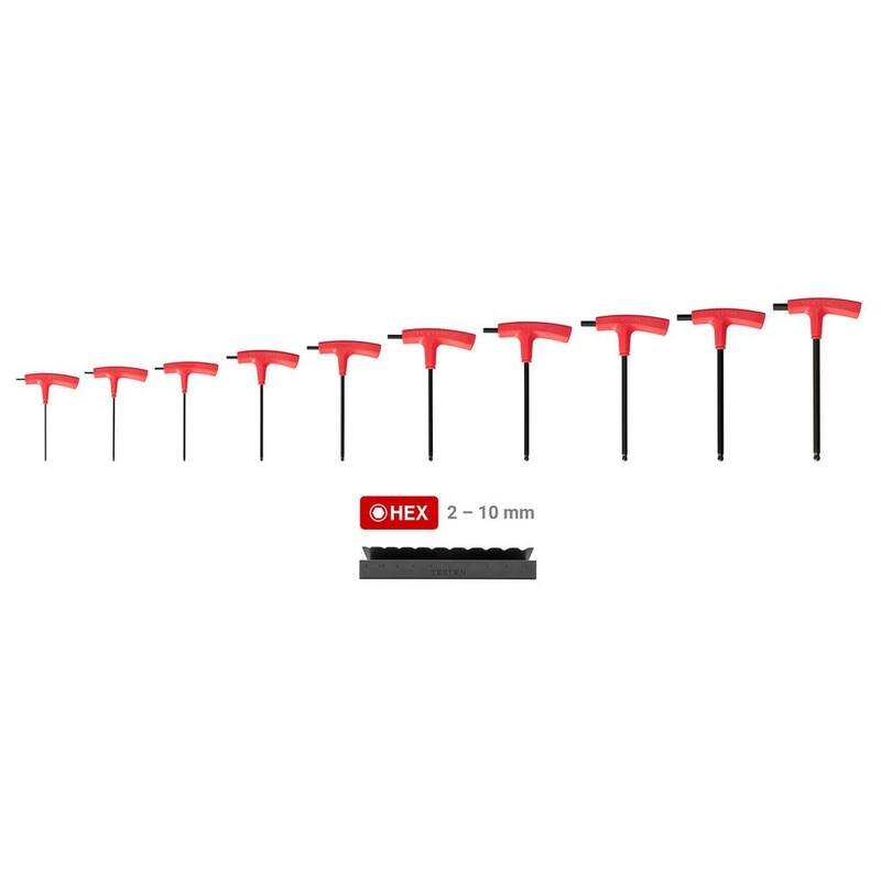 TEKTON Ball End Hex T-Handle Key Set with Stand, 10-Piece (2-10 mm) - KTX92201