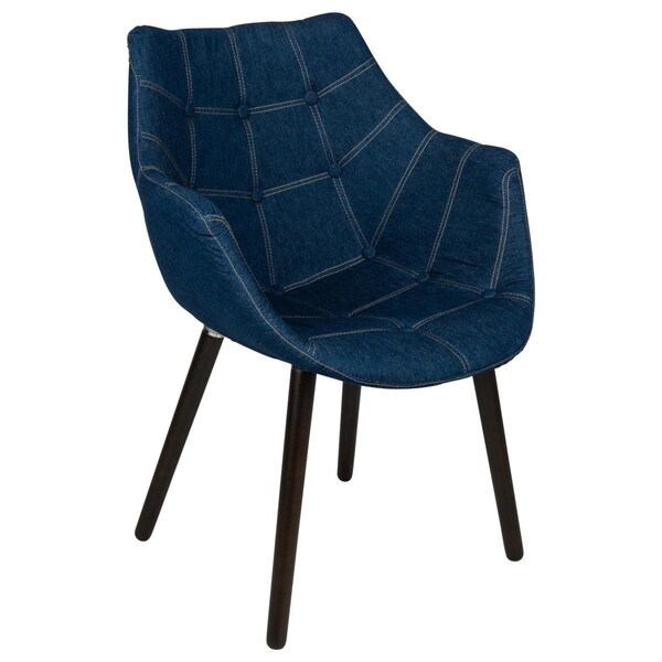 Kd Americana 31 x 22 in. Milburn Tufted Denim Lounge Chair, Denim - KD2609692