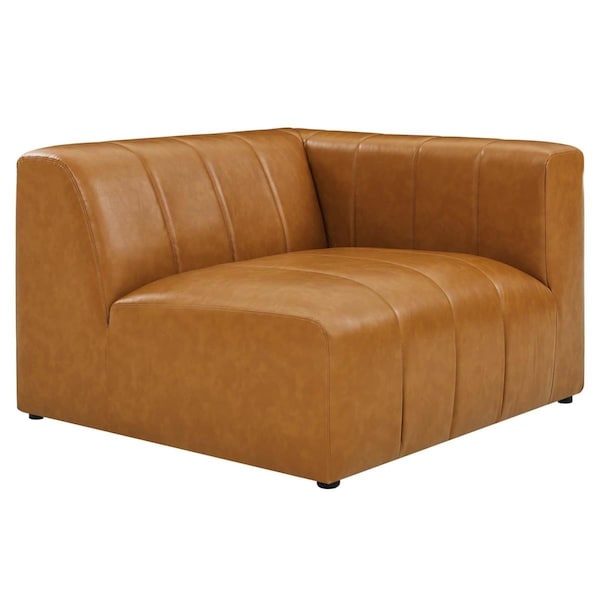 Modway Furniture Bartlett Vegan Leather Right-Arm Chair, Tan - EEI-4395-TAN