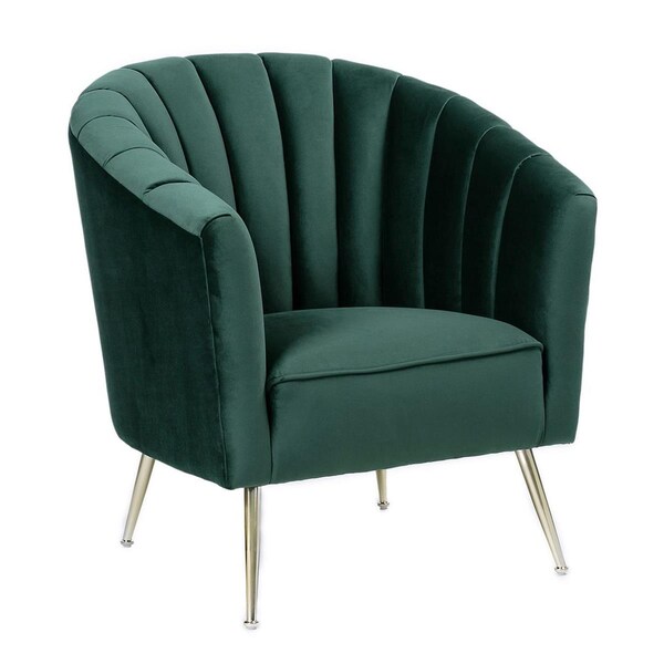 Designed To Furnish Rosemont Green & Gold Velvet Accent Chair, 34.84 x 32.28 x 30.31 in. - DE3597685