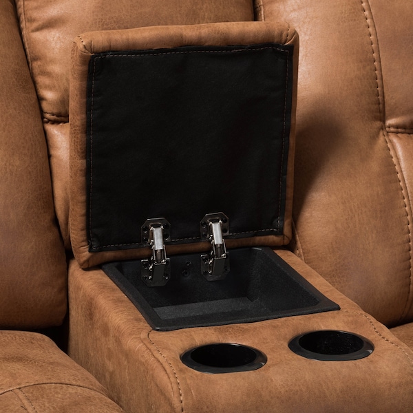 Baxton Studio Mistral Brown 6-Piece Sectional with Recliners Corner Lounge Suite - 129-7128
