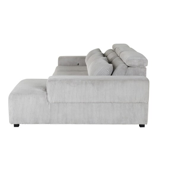 Global Furniture Usa U5945 GREY POWER SECTIONAL - 6443