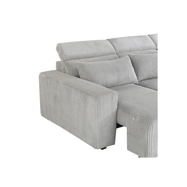 Global Furniture Usa U5945 GREY POWER SECTIONAL - 6443