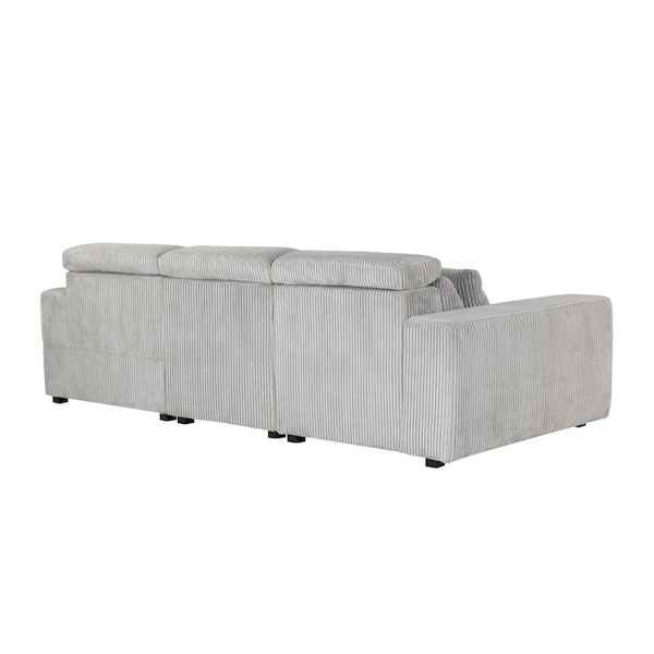 Global Furniture Usa U5945 GREY POWER SECTIONAL - 6443