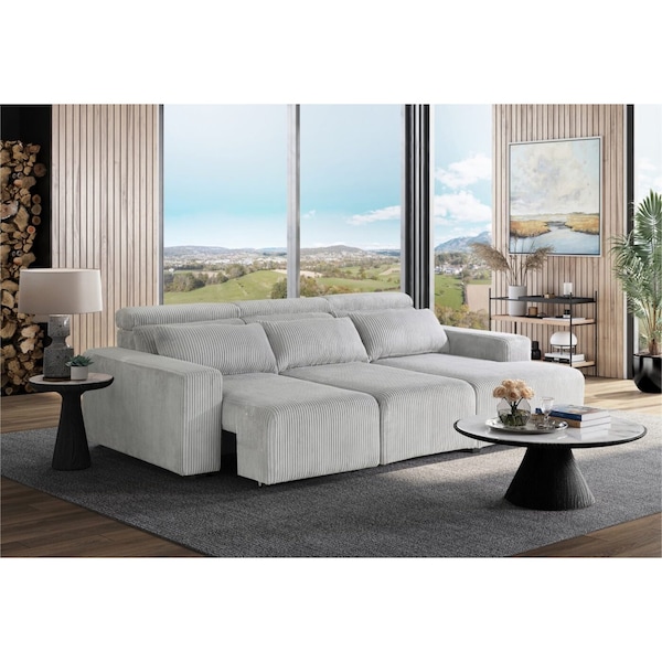 Global Furniture Usa U5945 GREY POWER SECTIONAL - 6443
