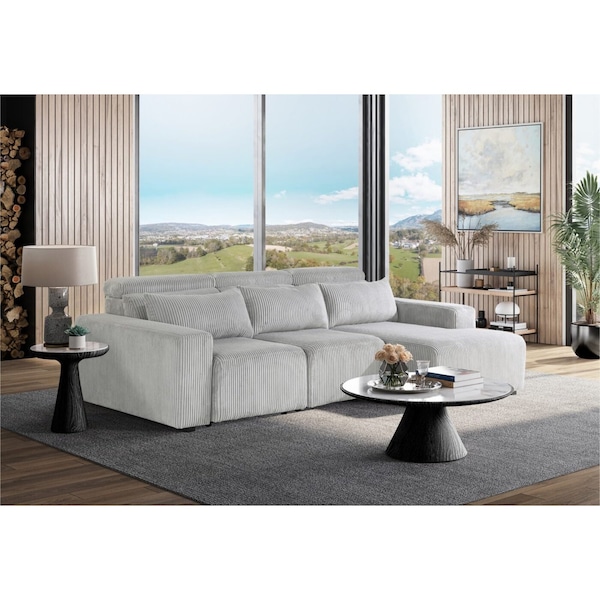 Global Furniture Usa U5945 GREY POWER SECTIONAL - 6443