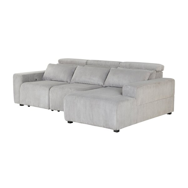 Global Furniture Usa U5945 GREY POWER SECTIONAL - 6443