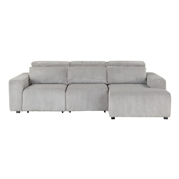Global Furniture Usa U5945 GREY POWER SECTIONAL - 6443