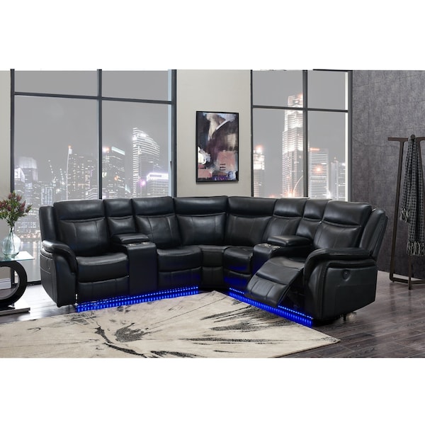 Global Furniture Usa Contemporary  Agnes Um02 Black Sectional - 5375