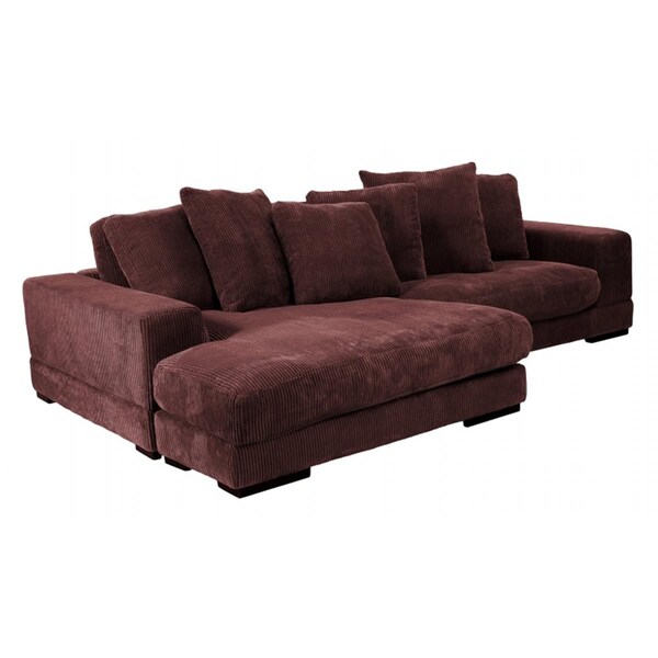 Moes Home Collection Plunge Sectional Sofa, Dark Brown - 34 X 106 X 46 In. - TN-1004-20-0