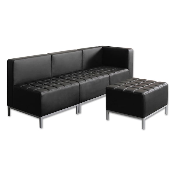 Alera Sofa, 26-3/8" x 30-1/2", Upholstery Color: Black, Frame Material: Steel - QB8016