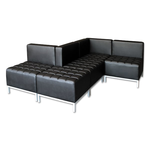 Alera Sofa, 26-3/8" x 30-1/2", Upholstery Color: Black, Frame Material: Steel - QB8016