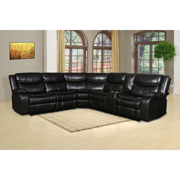Homeroots Brown Reclining Sectional - 92-106 x 37 x 39 in. - 366309