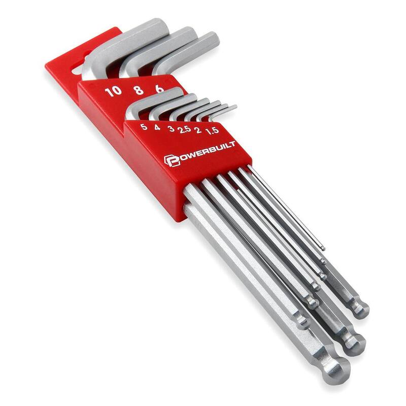 Powerbuilt 9-Piece Metric Long Arm Hex Key Wrench Set - 640082