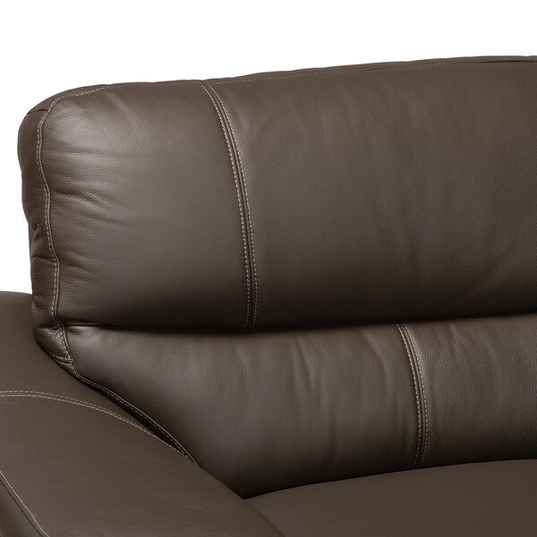 Baxton Studio Townsend Modern Brown Full Leather Sectional Sofa with Right Facing Chaise - 223-13124-ZORO
