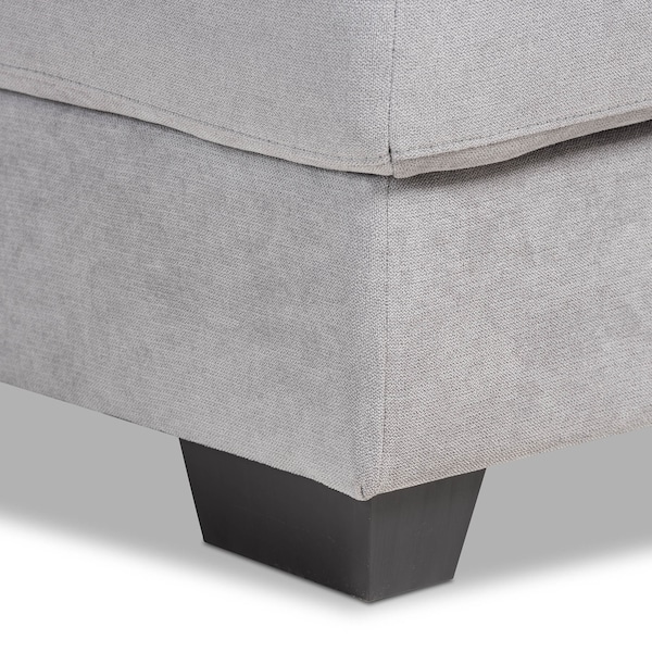 Baxton Studio Nevin Light Grey Upholstered Sectional Sofa with Left Facing Chaise - 158-9745