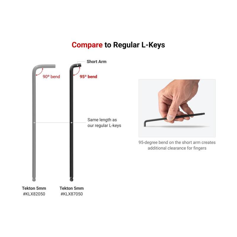 TEKTON 3/16 in. Short Arm Ball End Hex L-Key - KLX77188