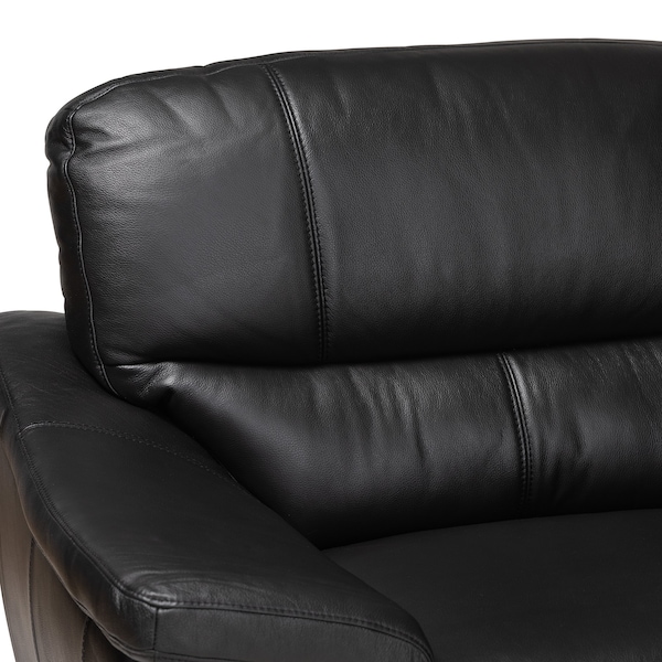 Baxton Studio Townsend Modern Black Full Leather Sectional Sofa with Right Facing Chaise - 223-13123-ZORO