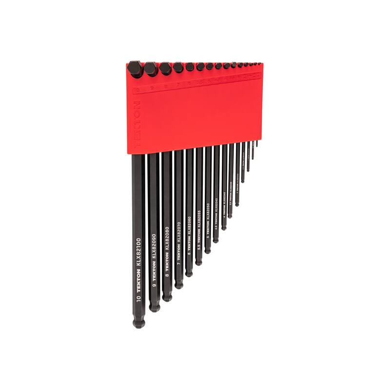 TEKTON Ball End Hex L- Key Set with Holder, 15-Piece (1.3-10 mm) - KLX91203