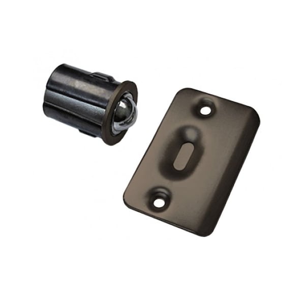 Cal-Royal Adjustable Drive-In Ball Catch Full Lip Strike, 1-3/8 x 2-1/4 Round Corner Strike, US10B Oil - DIB1-10B