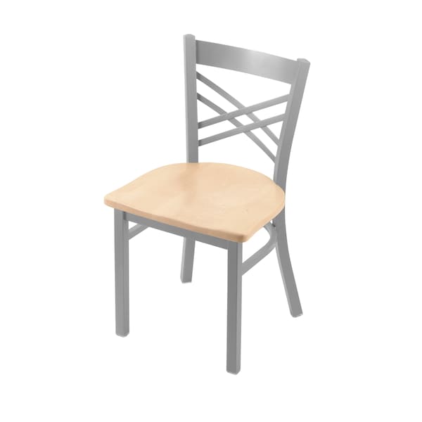 Holland Bar Stool Co 620 Catalina 18" Chair with Anodized Nickel Finish and Natural Maple Seat - 62018ANNATMPL