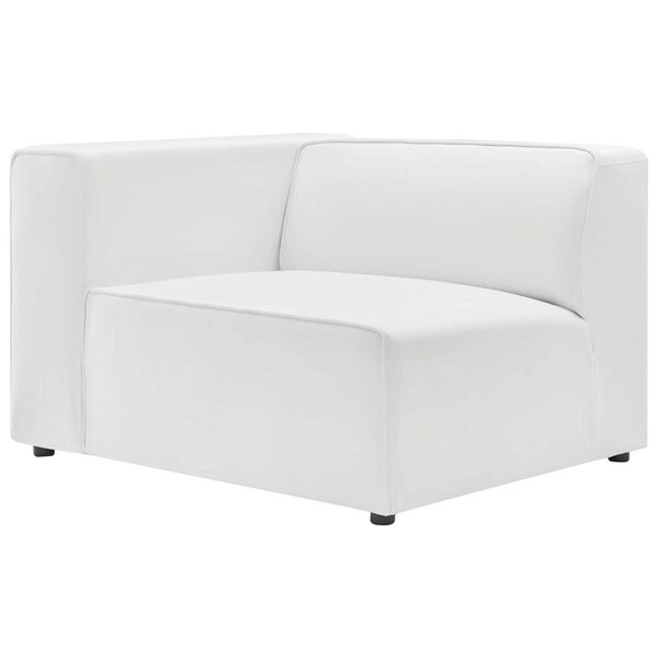 Modway Furniture Mingle Vegan Leather Left-Arm Chair, White - EEI-4621-WHI