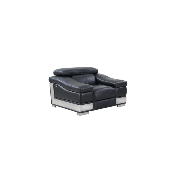 Kd Estanteria Modern Leather Chair, Black - 31-39 in. - KD3292219