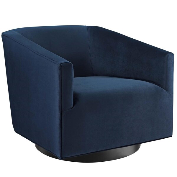 Modway Furniture Twist Accent Lounge Performance Velvet Swivel Chair, Midnight - EEI-3456-MID