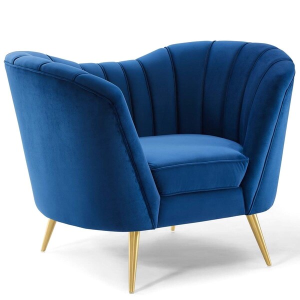 Modway Furniture Opportunity Performance Velvet ArmChair - Navy - EEI-3874-NAV
