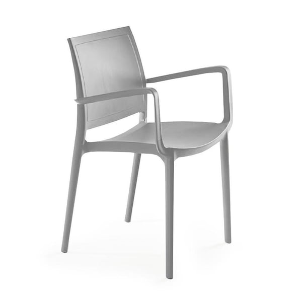 Pkolino Luna Modern Chair with Arms, Grey - Set of 2 - PKFFMLCAGY-2