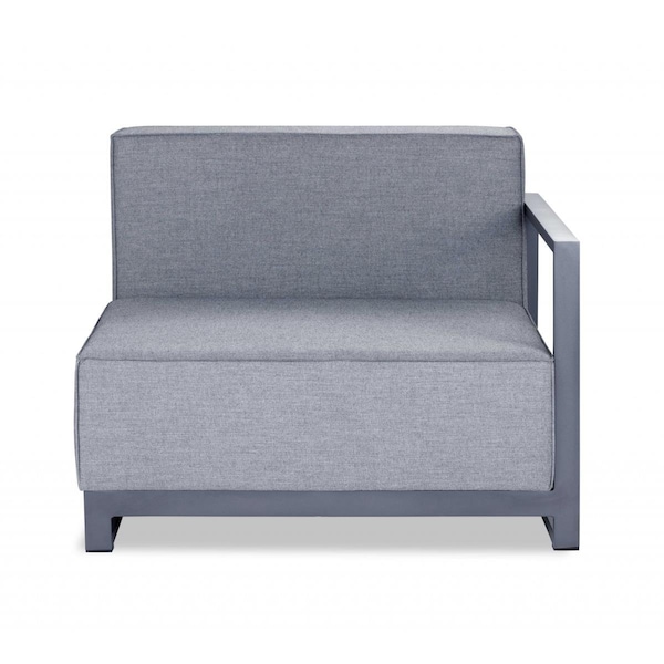 Homeroots 29 x 37 x 41 in. Acrylic Modular Right Arm Chair, Gray - 374154