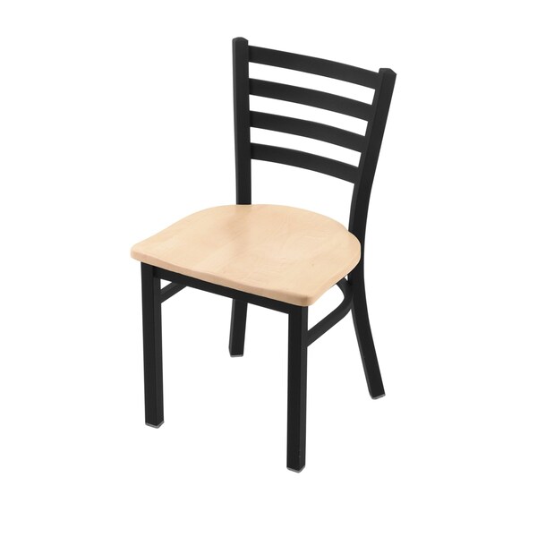 Holland Bar Stool Co 400 Jackie 18" Chair with Black Wrinkle Finish and Natural Maple Seat - 40018BWNATMPL