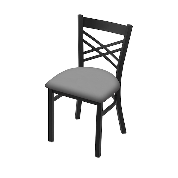 Holland Bar Stool Co 620 Catalina 18" Chair with Black Wrinkle Finish and Canter Folkstone Grey Seat - 62018BW007
