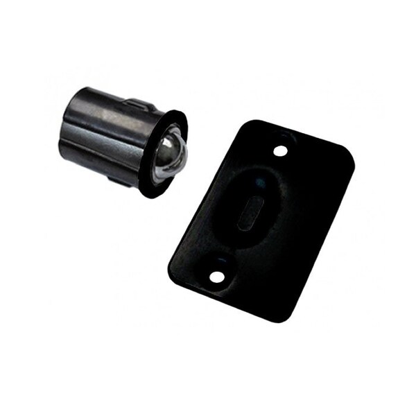 Cal-Royal Adjustable Drive-In Ball Catch Full Lip Strike, 1-3/8 x 2-1/4 Round Corner Strike, US1 Black - DIB1-1