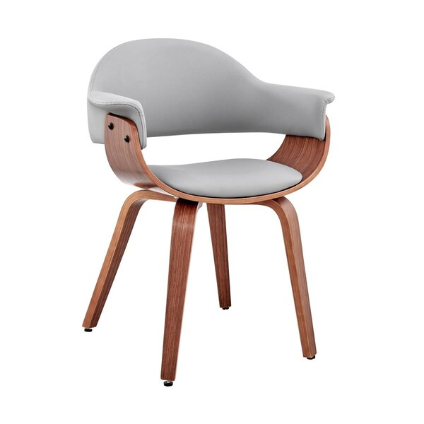 Seatsolutions Adalyn Gray Faux Leather & Walnut Wood Dining Room Accent Chair - Gray - SE2756929