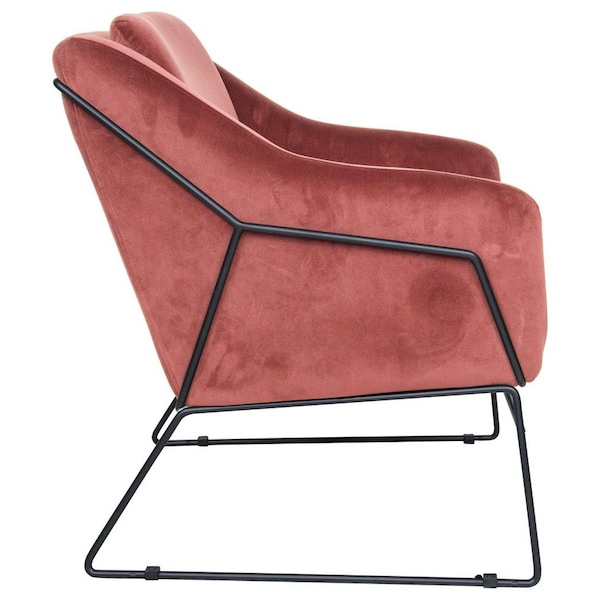 Leisuremod Harmony Velvet Accent Armchair, Royal Rose - HA27PK